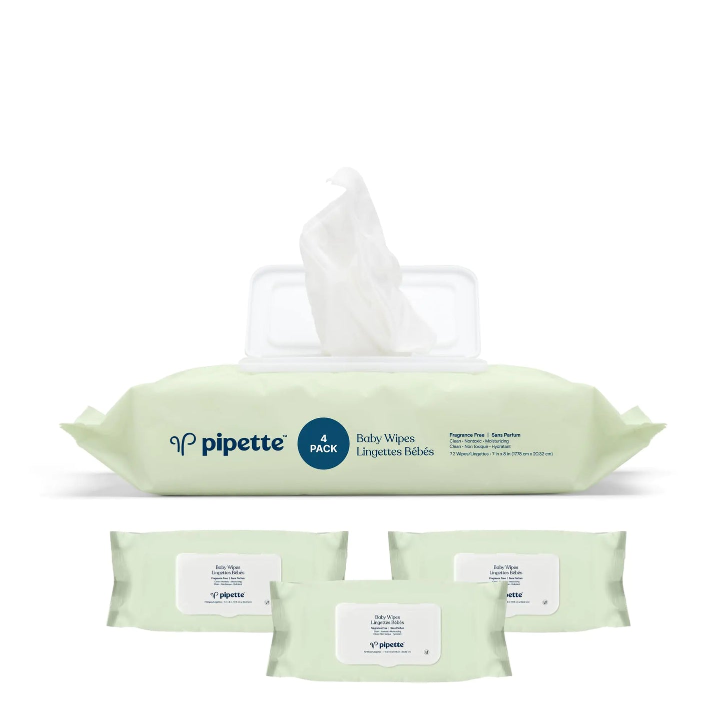 Pipette Pure Plant Baby Wipes - Fragrance-Free 288 Count