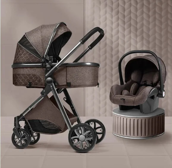 Sleek Elevated Baby Stroller Compact Fold