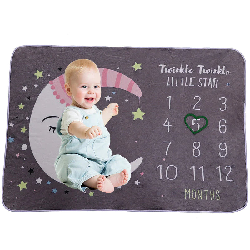 Double-Sided Flannel Baby Photo Blanket – Soft & Personalized Keepsake Blanket
