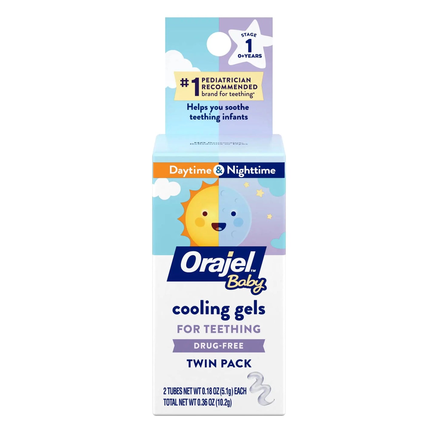 Orajel Baby Soothing Gel Day/Night Twin Pack 0.18 oz