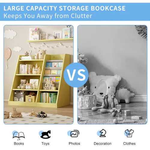 Bright Yellow Kids' Book and Toy Organizer