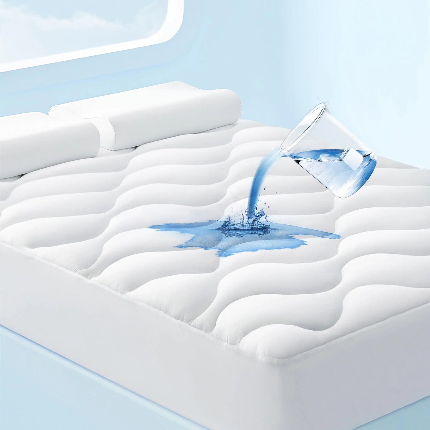 Bedsure Breescape Waterproof Mattress Protector – King Size, Quilted & Breathable, Whit