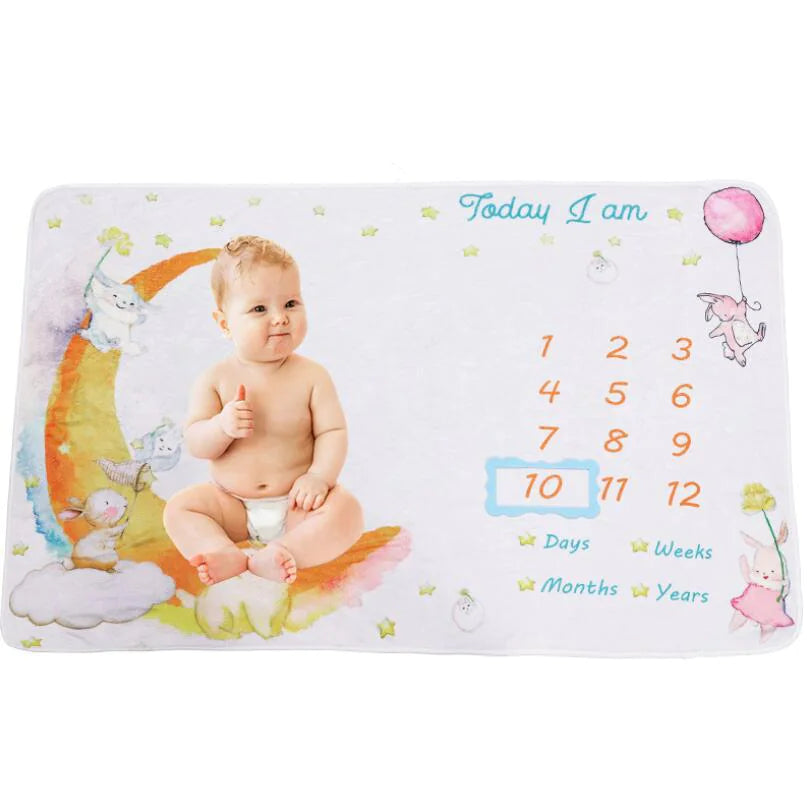Double-Sided Flannel Baby Photo Blanket – Soft & Personalized Keepsake Blanket