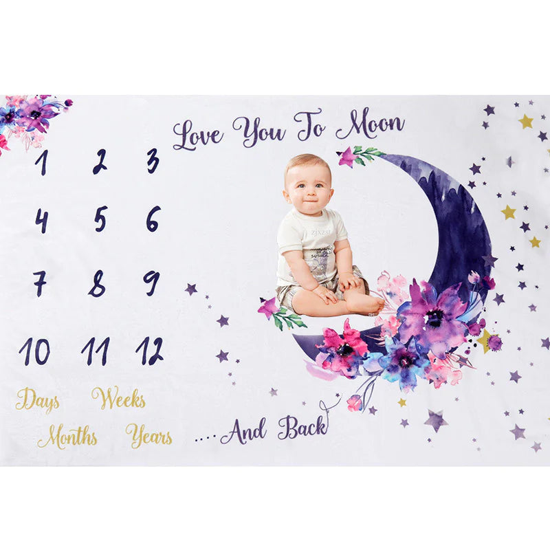 Double-Sided Flannel Baby Photo Blanket – Soft & Personalized Keepsake Blanket