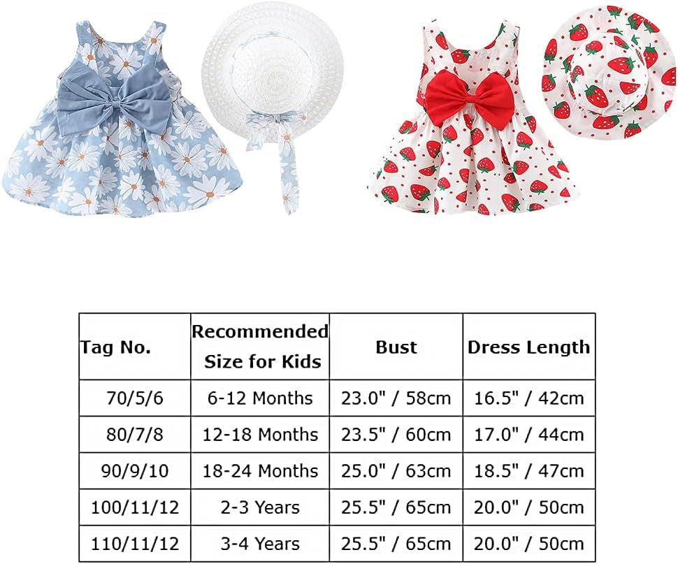 Baby Girl Tutu Dress Summer Sleeveless Backless Princess Birthday Party Dresses Flower Bow Sundress with Straw Hat Set