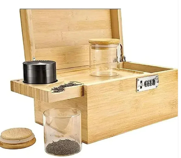 Large Bamboo Security Box with Combination Lock