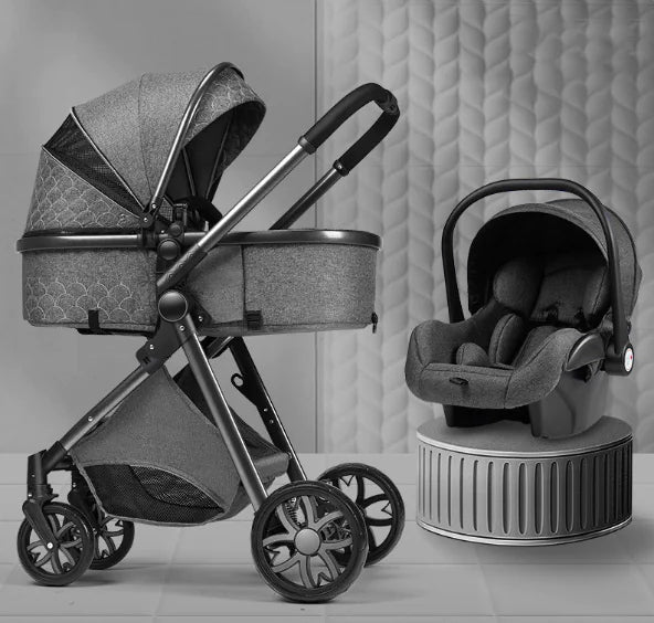 Sleek Elevated Baby Stroller Compact Fold