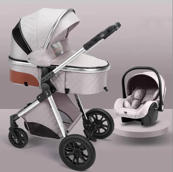 Sleek Elevated Baby Stroller Compact Fold
