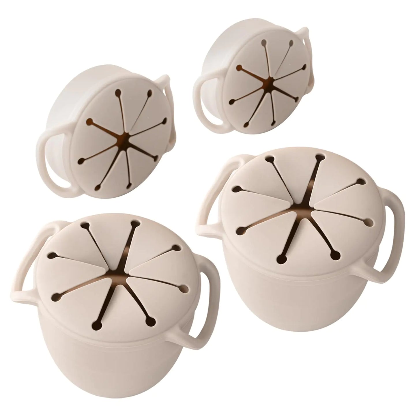 SnugSnack Silicone Baby Cups - Grey Twin Pack