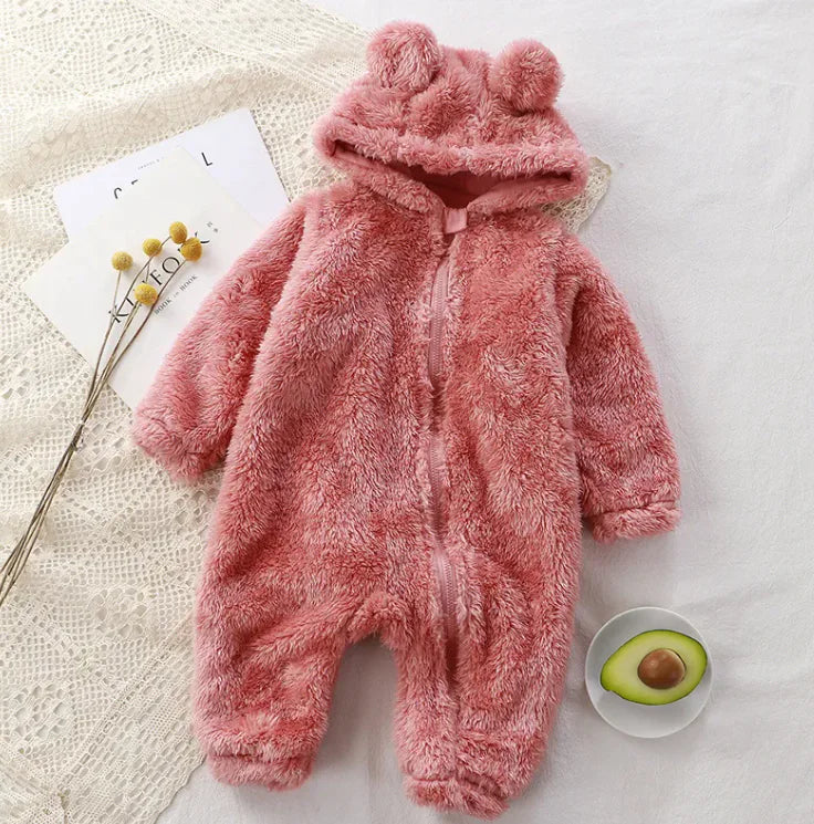 Newborn Warm Hooded Romper – Cozy Cotton Onesie for Babies