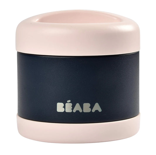 BEABA Stainless Steel Insulated Food Jar Insulated Food Container Baby Food Lunch Containers Baby Food Containers Thermos Kids Insulated Thermos 16 oz (Midnight)