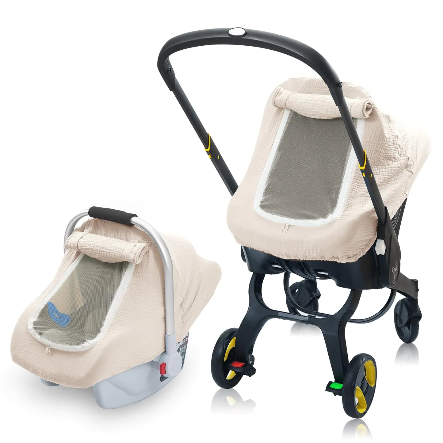 3-Layer Muslin Infant Car Seat Canopy