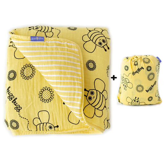 Buzzy Bee Cotton Swaddle Blanket