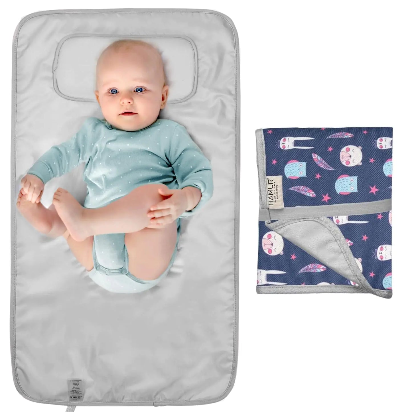 Compact Travel Diaper Mat - Waterproof & Washable
