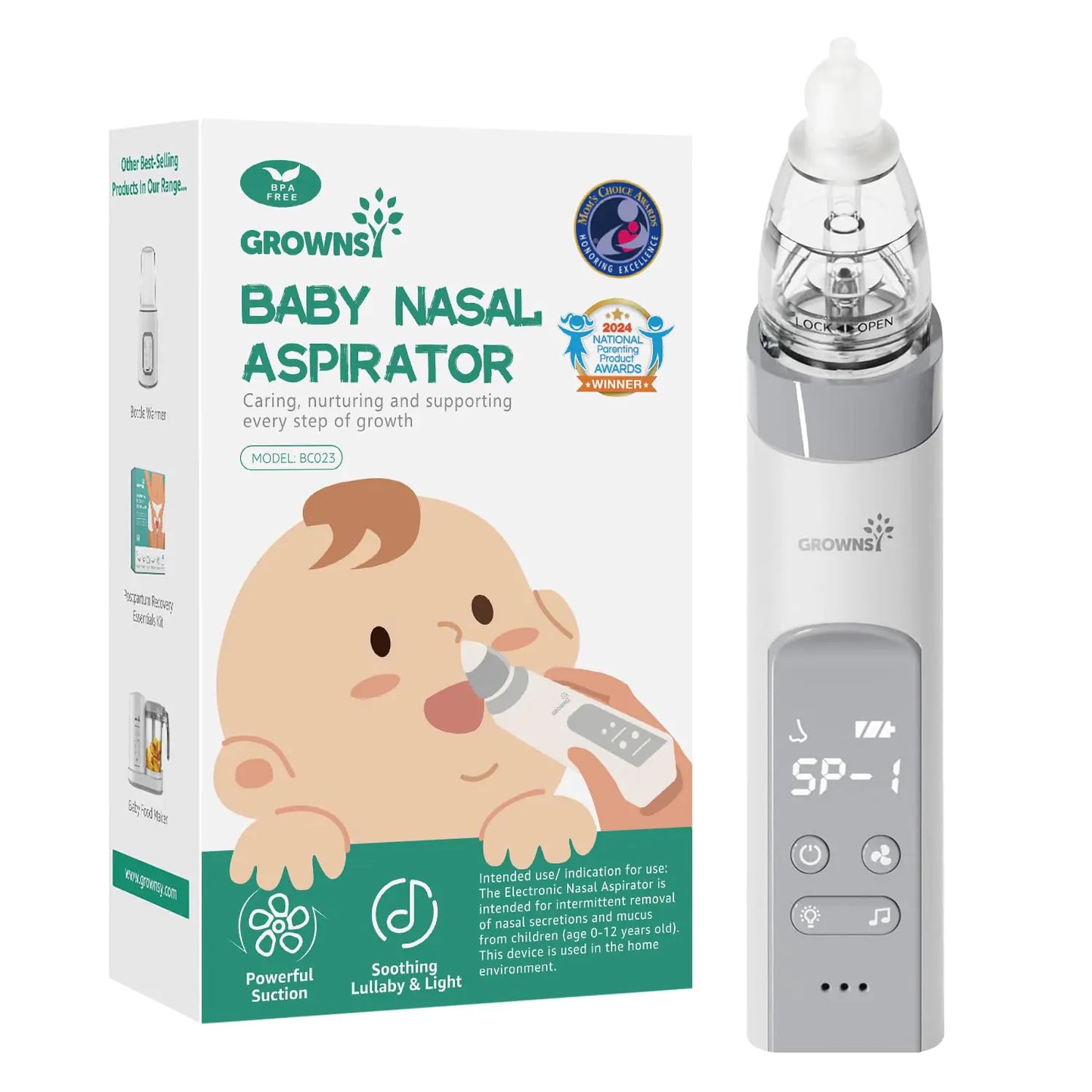 GROWNSY Baby Nasal Comfort Aspirator with Music & Light