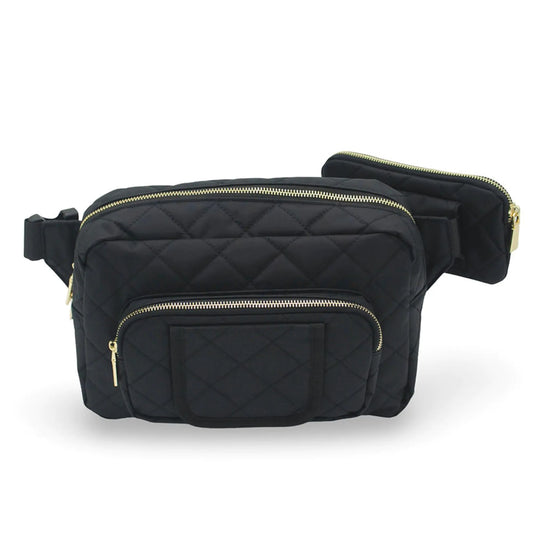 Lion & Light Mini Diaper Bag with Changing Pad – Travel Crossbody, Black