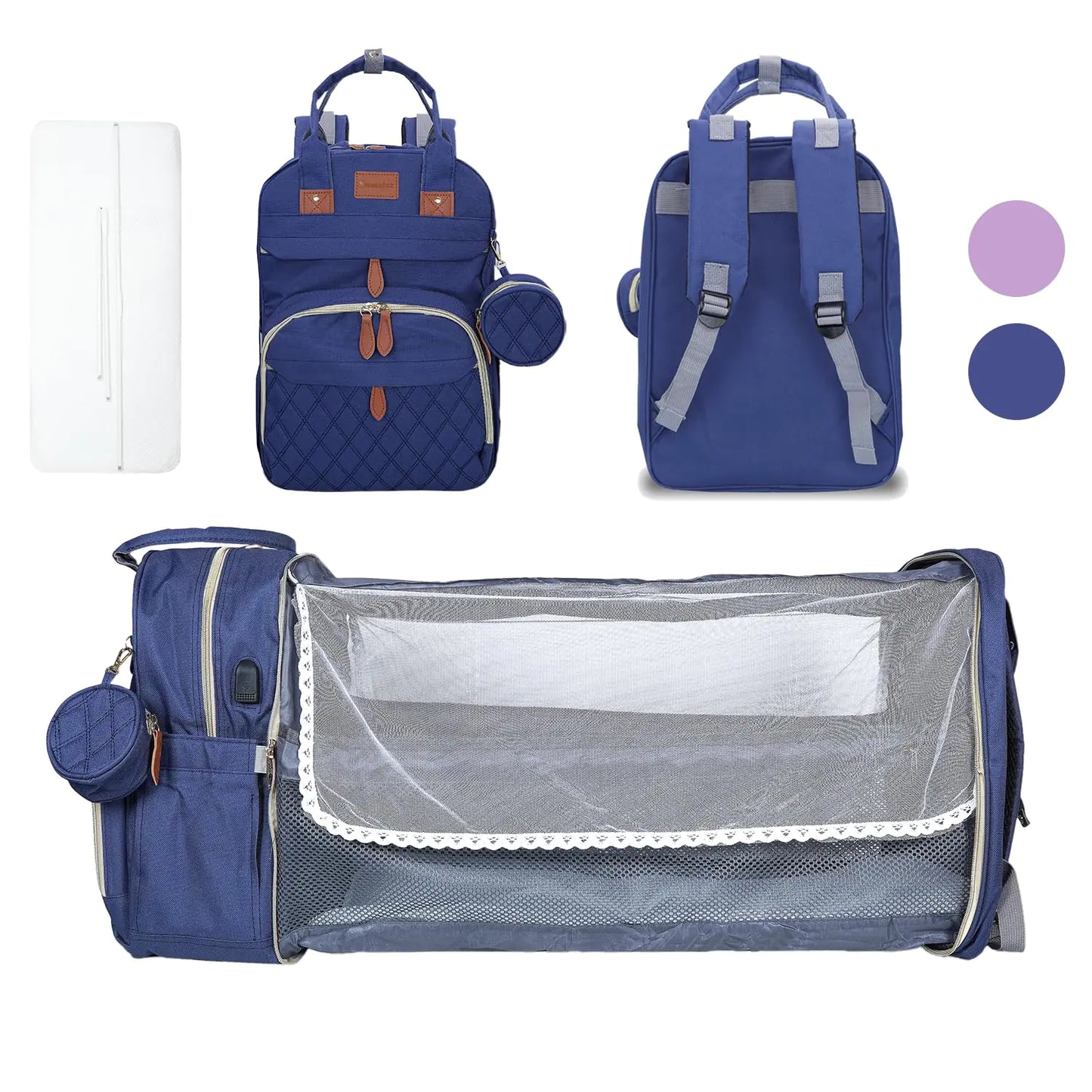 Snugglez Ultimate Diaper Bag with Changing Station - Blue