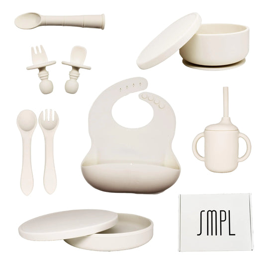 Baby Weaning Silicone Essentials Set - Pure White