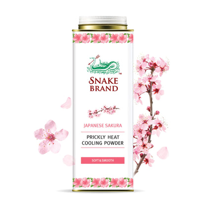 Snake Brand Sakura Cooling Body Powder - Heat Rash & Anti-Chafing Relief (9.9 Oz)