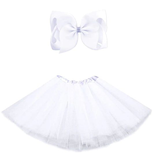 BGFKS Tulle Tutu Skirt and Hairbow Set for Girls 8-15 Years