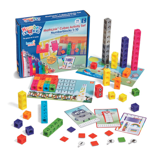 hand2mind MathLink Cubes Numberblocks 1–10 Activity Set – 30 Preschool Counting & Math Learning Toys
