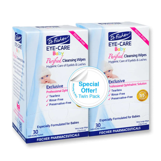 Dr. Fischer Gentle Baby Eyelid Wipes 60 Ct - Hypoallergenic & Tear-Free