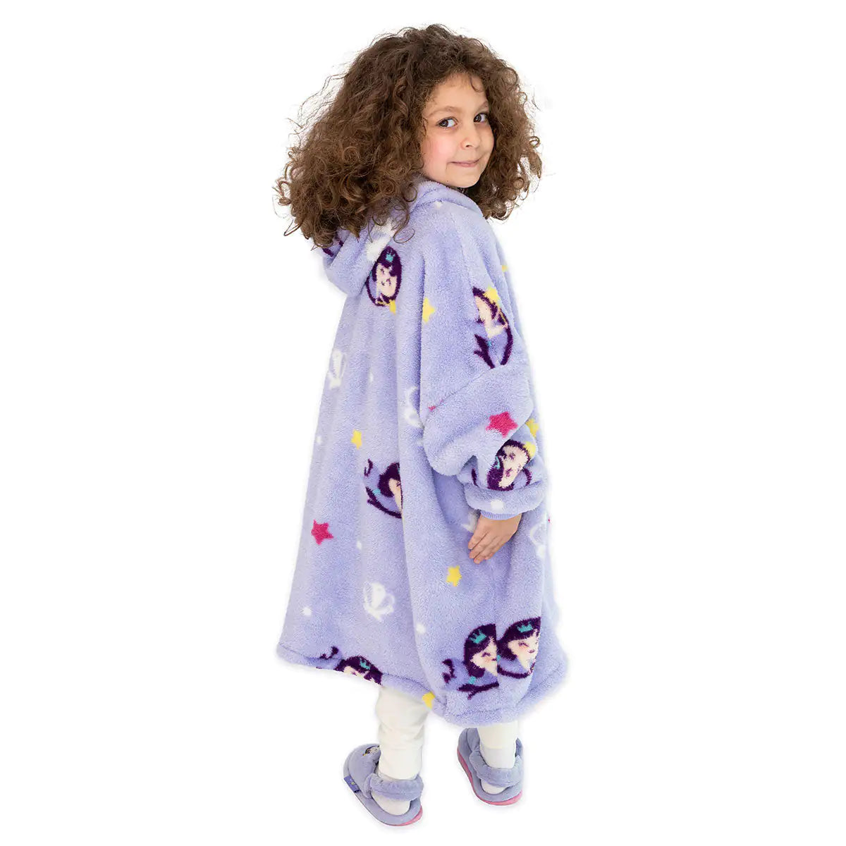 Milk&Moo Kids' Cozy Mermaid Hoodie Blanket in Purple