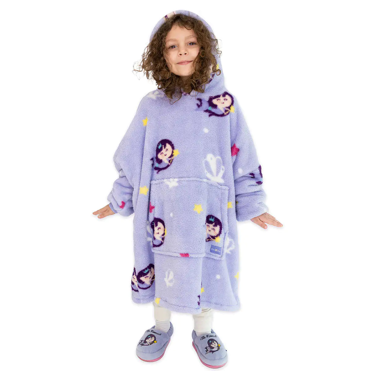 Milk&Moo Kids' Cozy Mermaid Hoodie Blanket in Purple