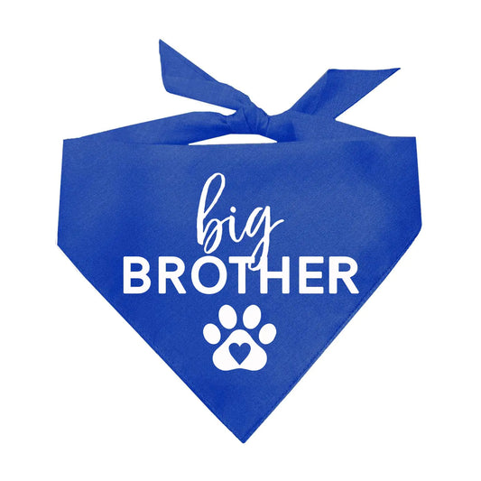 Heart Paw Big Brother Dog Bandana (Royal One-Size)
