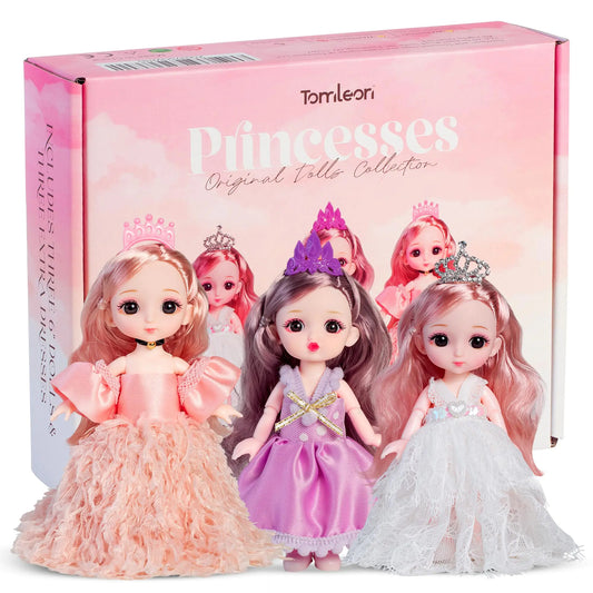 TOMLEON Doll Set – Little Dolls with Changeable Clothes & Accessories for Pretend Play, Ages 3+
