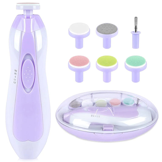 Quiet Electric Baby Nail Care Kit with 6 Attachments