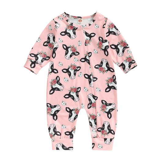 Western Floral Horse Print Bodysuit for Baby 0-18M