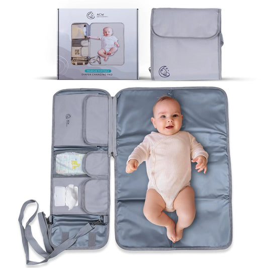 ACW Baby Essentials Portable Diaper Changing Pad – Travel-Friendly, Lightweight