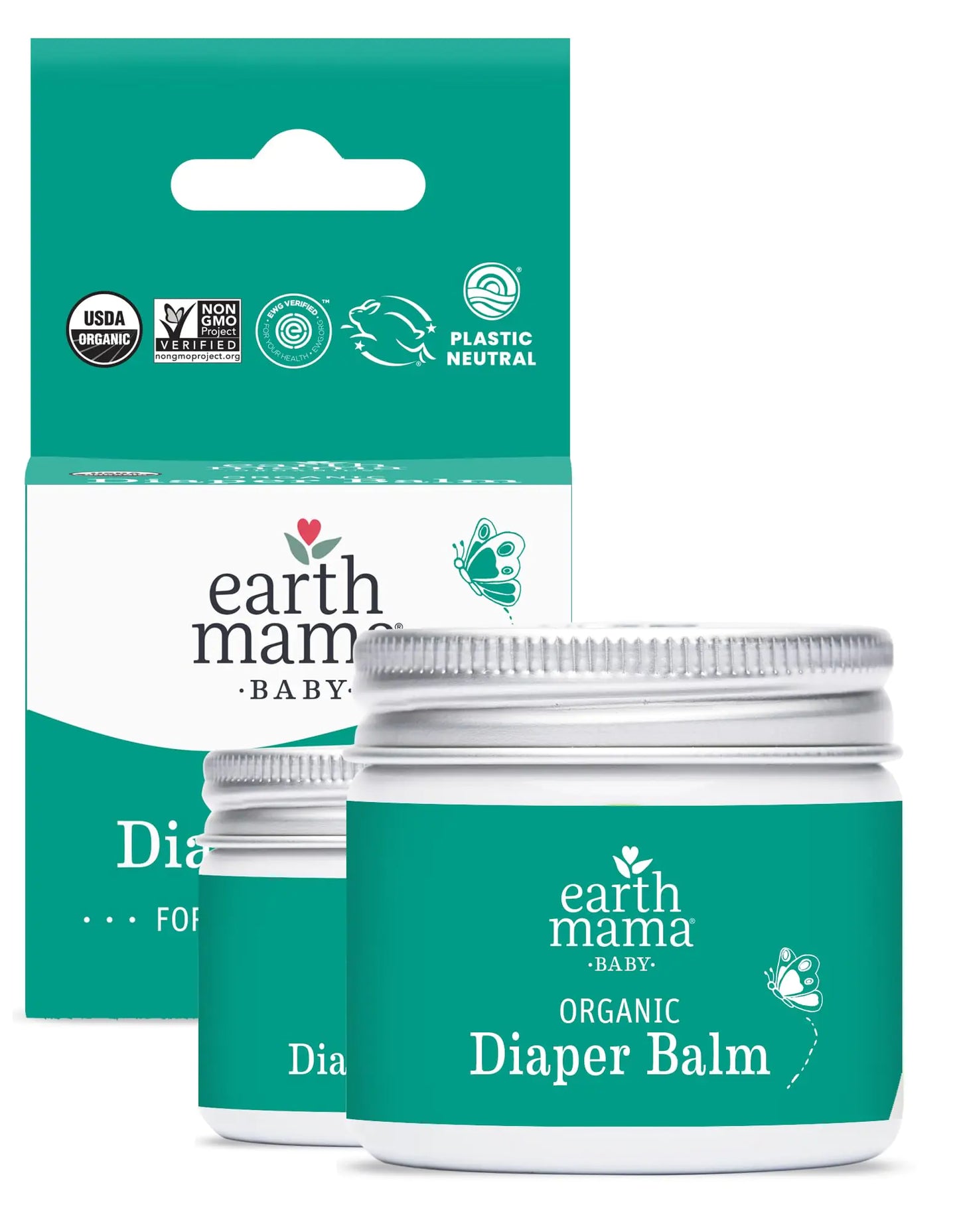 Organic Baby Balm by Earth Mama | Calendula Diaper Cream | 2 oz Twin Pack