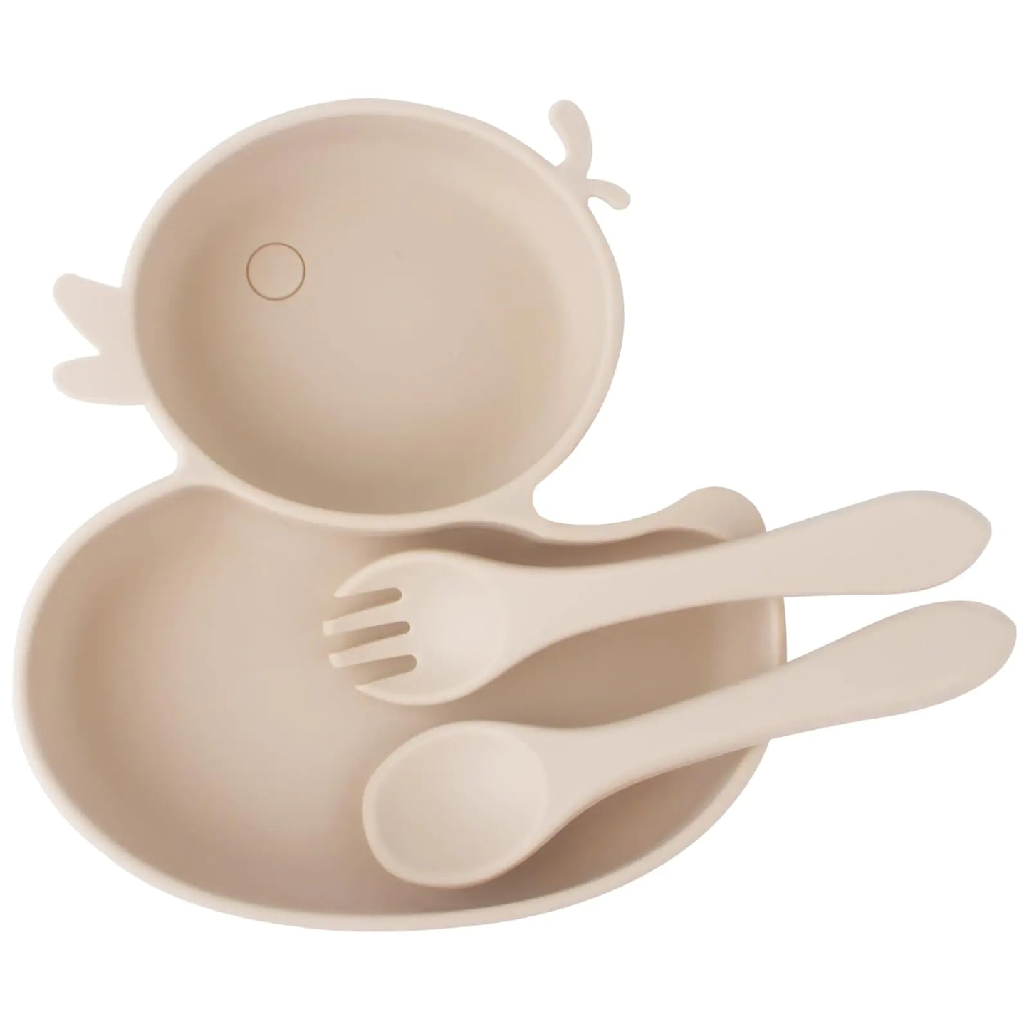 Kids EasyFeed Silicone Suction Plate with Utensils