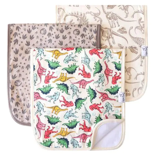 Copper Pearl Triple Layer Burp Cloth Set - Jurassic Park