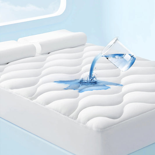 Bedsure Breescape Waterproof Mattress Protector – King Size, Quilted & Breathable, Whit