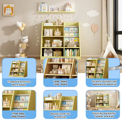 Bright Yellow Kids' Book and Toy Organizer