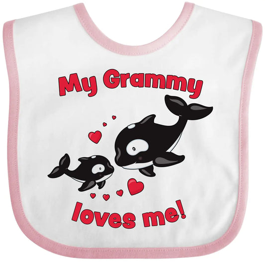 Grammy's Love Orca Baby Bib