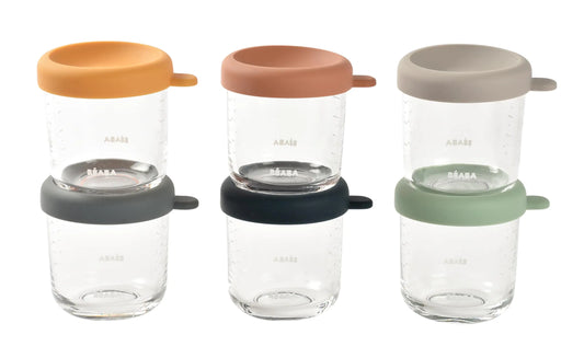 Beaba Sunrise 8oz Glass Baby Food Containers