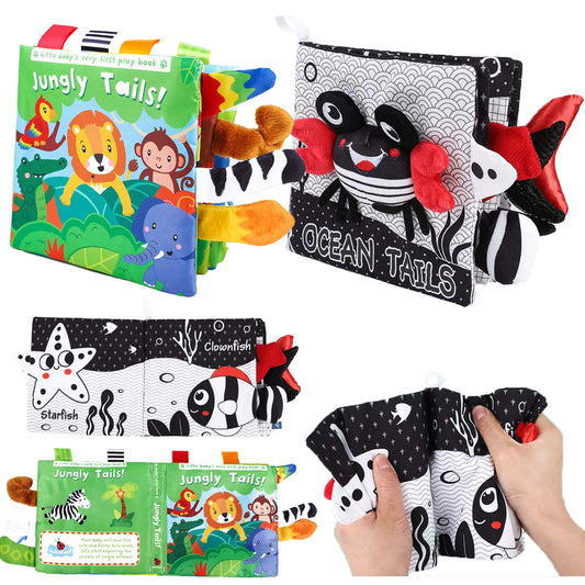 AOYOHOMOA Baby Crinkle Books – 2PCS High Contrast Sensory Toys for Newborns 0–6 Months