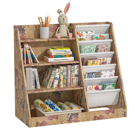 5-Layer Kids Sling Bookshelf with Toy Storage
