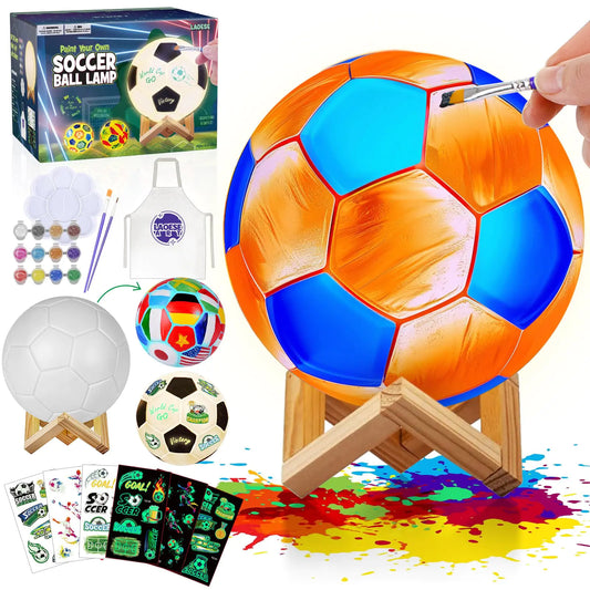 Soccer Ball DIY Lamp Kit with Paint & Stickers