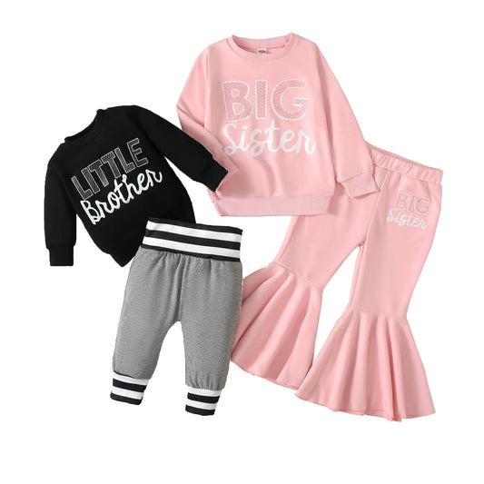 Honykids Big Sister Little Brother Matching Outfits Big Brother Little Sister Matching Newborn Toddler Baby Boy Girl Outfit Black