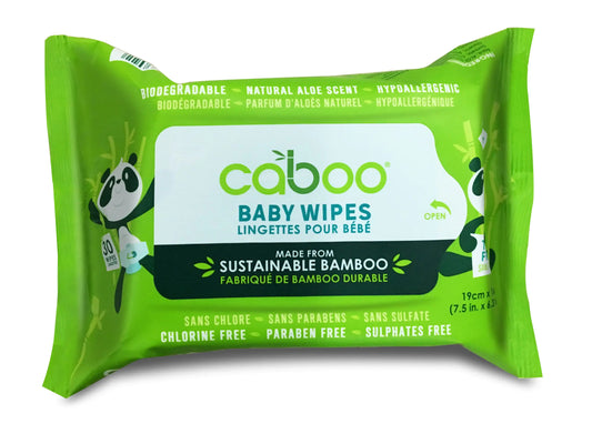 Caboo Bamboo Baby Wipes Unscented 30ct Travel Pack