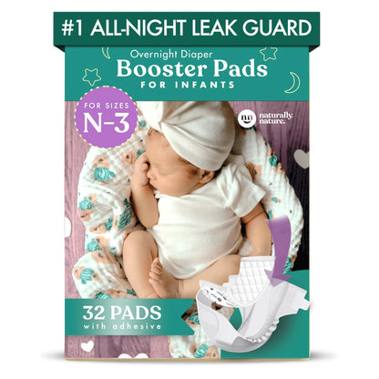 Naturally Nature Overnight Diaper Boosters - 32 Pack