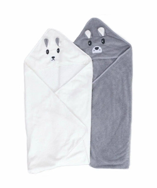 Baby Hooded Towels 2-Pack – Ultra Soft & Absorbent Newborn & Infant Beach Towels 30.5"x30.5"