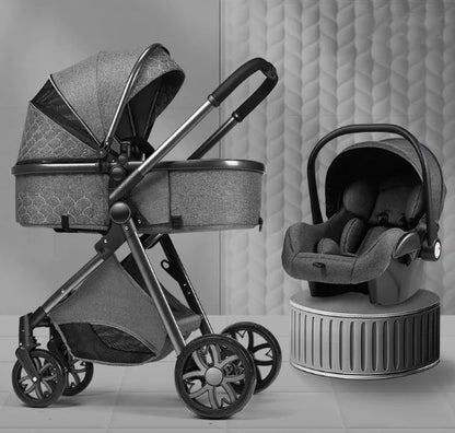 Sleek Elevated Baby Stroller Compact Fold