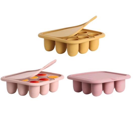 SilkyBaby Freezer Tray - Pink Silicone Baby Food Molds