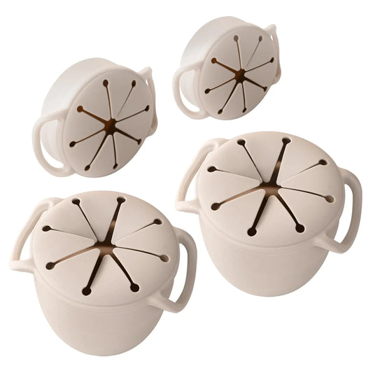 SnugSnack Silicone Baby Cups - Grey Twin Pack